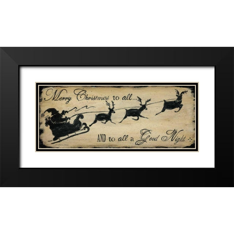 Merry Christmas to All Black Modern Wood Framed Art Print with Double Matting by Moulton, Jo