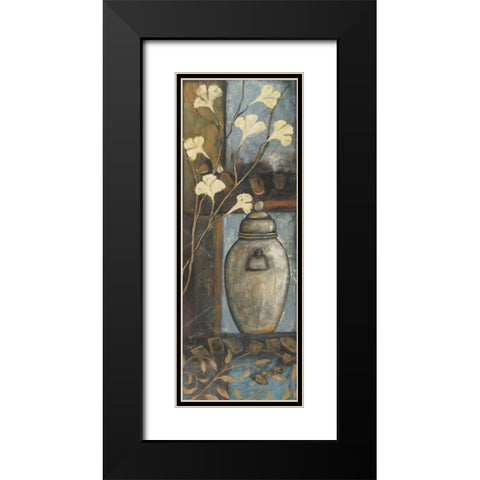 Jar with Flowers II Black Modern Wood Framed Art Print with Double Matting by Moulton, Jo