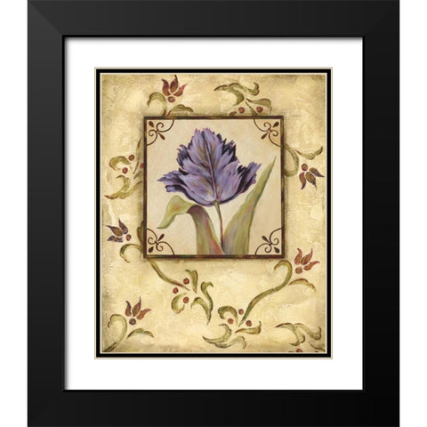 Purple Tulip Black Modern Wood Framed Art Print with Double Matting by Moulton, Jo