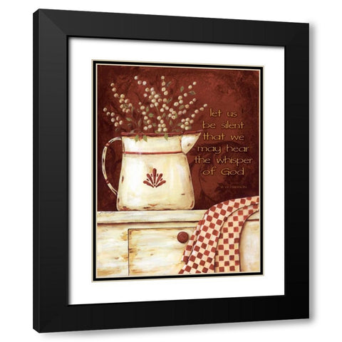 Let Us Be Silent Black Modern Wood Framed Art Print with Double Matting by Moulton, Jo