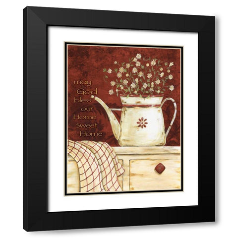 May God Bless Black Modern Wood Framed Art Print with Double Matting by Moulton, Jo