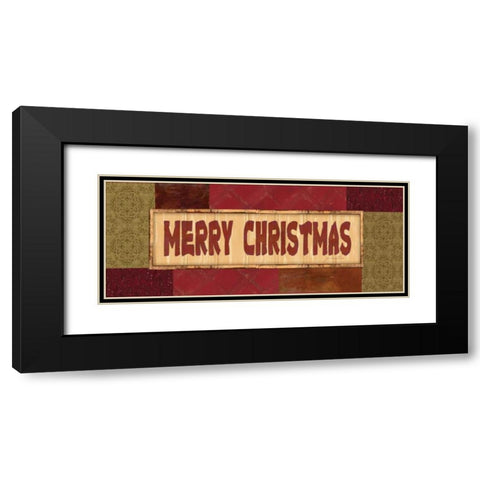 Merry Christmas Black Modern Wood Framed Art Print with Double Matting by Moulton, Jo