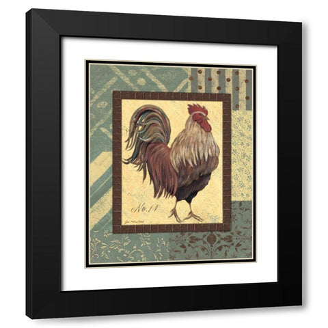 Rooster No. 14 Black Modern Wood Framed Art Print with Double Matting by Moulton, Jo