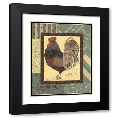 Rooster No. 15 Black Modern Wood Framed Art Print with Double Matting by Moulton, Jo