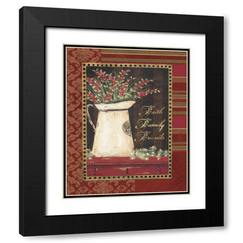 Faith Family Friends Black Modern Wood Framed Art Print with Double Matting by Moulton, Jo