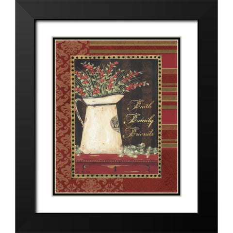 Faith Family Friends Black Modern Wood Framed Art Print with Double Matting by Moulton, Jo