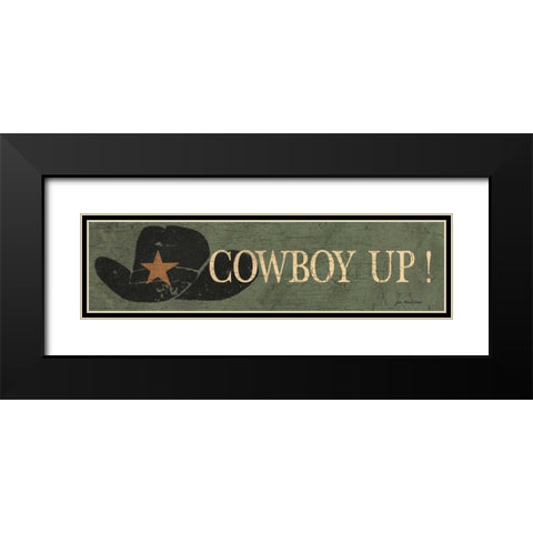 Cowboy Up Black Modern Wood Framed Art Print with Double Matting by Moulton, Jo
