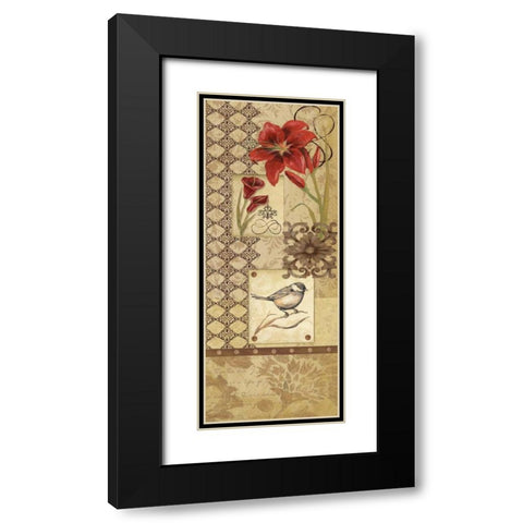 Floral Collage I Black Modern Wood Framed Art Print with Double Matting by Moulton, Jo
