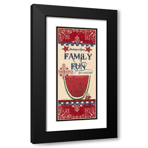 Family Fun Black Modern Wood Framed Art Print with Double Matting by Moulton, Jo