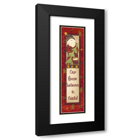Santa Black Modern Wood Framed Art Print with Double Matting by Moulton, Jo