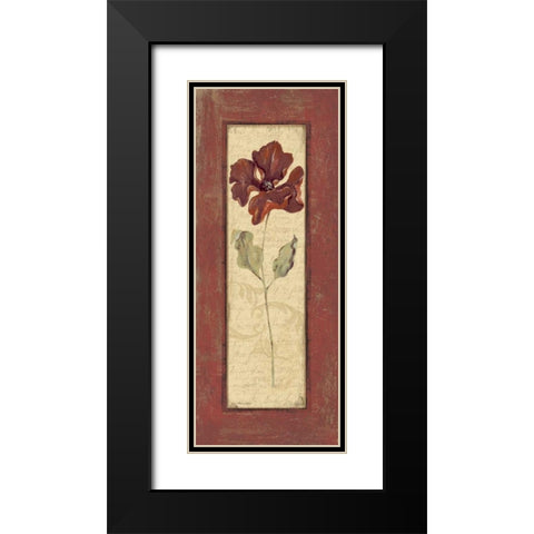 Crimson Petals I Black Modern Wood Framed Art Print with Double Matting by Moulton, Jo