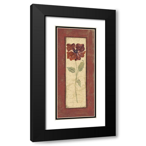 Crimson Petals II Black Modern Wood Framed Art Print with Double Matting by Moulton, Jo