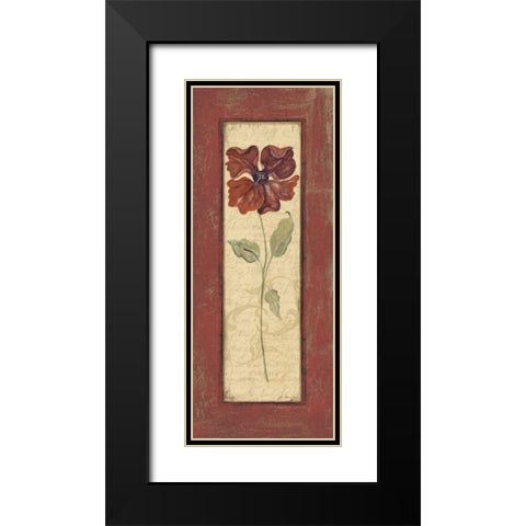 Crimson Petals II Black Modern Wood Framed Art Print with Double Matting by Moulton, Jo