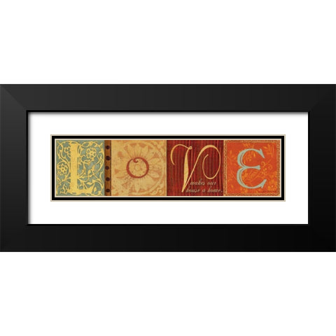 Love Home Black Modern Wood Framed Art Print with Double Matting by Moulton, Jo