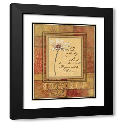 Rejoice Black Modern Wood Framed Art Print with Double Matting by Moulton, Jo