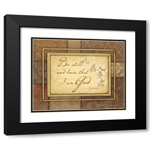 Be Still Black Modern Wood Framed Art Print with Double Matting by Moulton, Jo