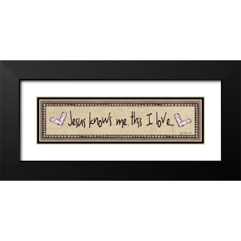 Jesus Knows Me - Pink Black Modern Wood Framed Art Print with Double Matting by Moulton, Jo