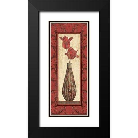 Red Tulips Black Modern Wood Framed Art Print with Double Matting by Moulton, Jo