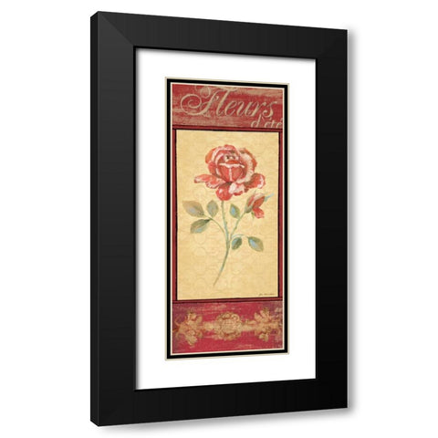 Fleurs d Ete Black Modern Wood Framed Art Print with Double Matting by Moulton, Jo