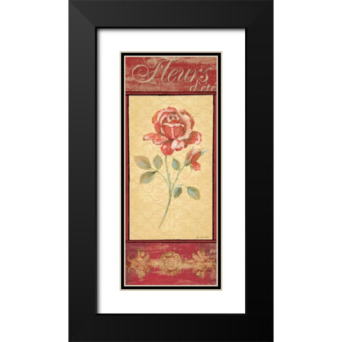 Fleurs d Ete Black Modern Wood Framed Art Print with Double Matting by Moulton, Jo