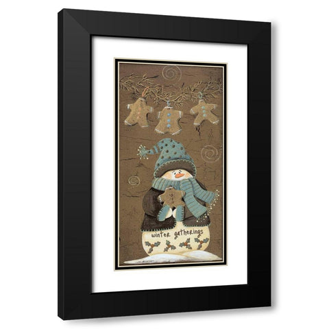 Winter Gatherings Black Modern Wood Framed Art Print with Double Matting by Moulton, Jo