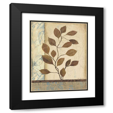 Earthern Blue I Black Modern Wood Framed Art Print with Double Matting by Moulton, Jo