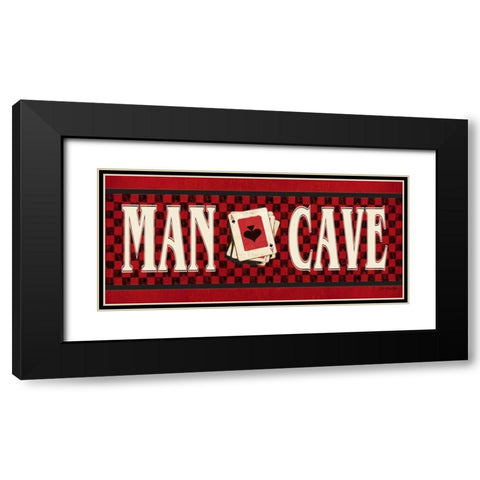 Man Cave - Red Black Modern Wood Framed Art Print with Double Matting by Moulton, Jo