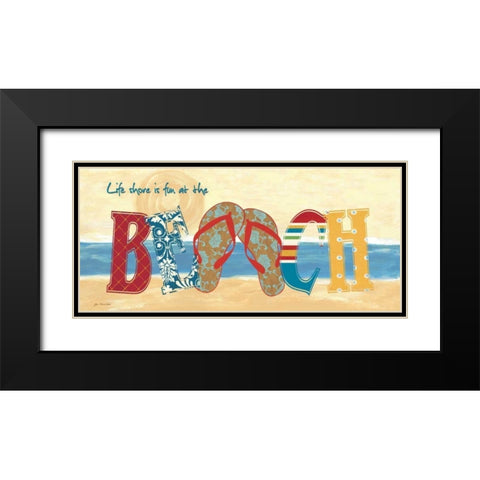 Beach Black Modern Wood Framed Art Print with Double Matting by Moulton, Jo