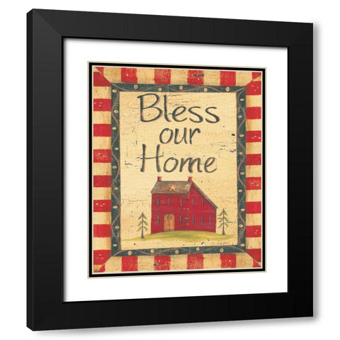 Bless Our Home Black Modern Wood Framed Art Print with Double Matting by Moulton, Jo