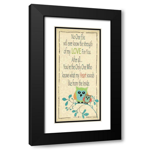 Owl Love You Black Modern Wood Framed Art Print with Double Matting by Moulton, Jo