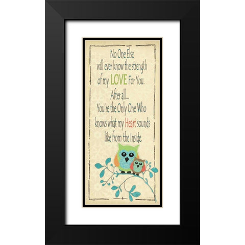 Owl Love You Black Modern Wood Framed Art Print with Double Matting by Moulton, Jo