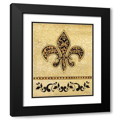 Fleur De Lis I Black Modern Wood Framed Art Print with Double Matting by Moulton, Jo