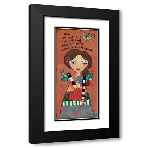 Guardian Angel V Black Modern Wood Framed Art Print with Double Matting by Moulton, Jo