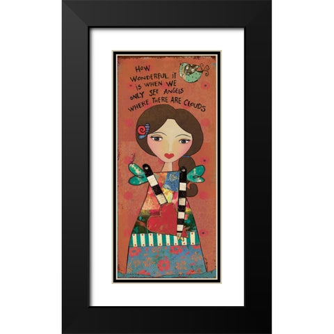 Guardian Angel V Black Modern Wood Framed Art Print with Double Matting by Moulton, Jo