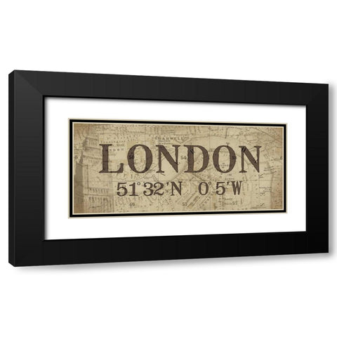 Lattitude and Longitude Black Modern Wood Framed Art Print with Double Matting by Moulton, Jo