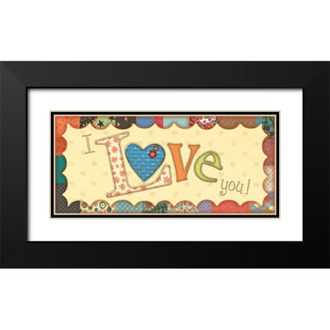 I Love You Black Modern Wood Framed Art Print with Double Matting by Moulton, Jo