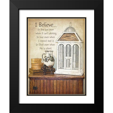 I Believe Black Modern Wood Framed Art Print with Double Matting by Moulton, Jo