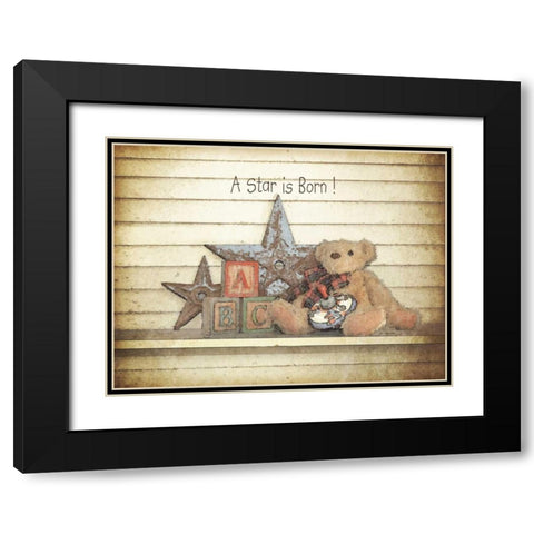 A Star is Born Black Modern Wood Framed Art Print with Double Matting by Moulton, Jo