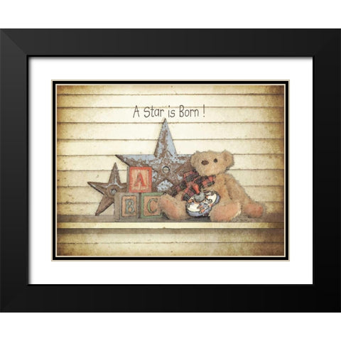 A Star is Born Black Modern Wood Framed Art Print with Double Matting by Moulton, Jo