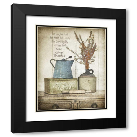 We Give Thanks Black Modern Wood Framed Art Print with Double Matting by Moulton, Jo