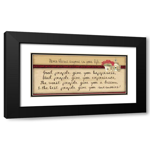 Never Blame Black Modern Wood Framed Art Print with Double Matting by Moulton, Jo