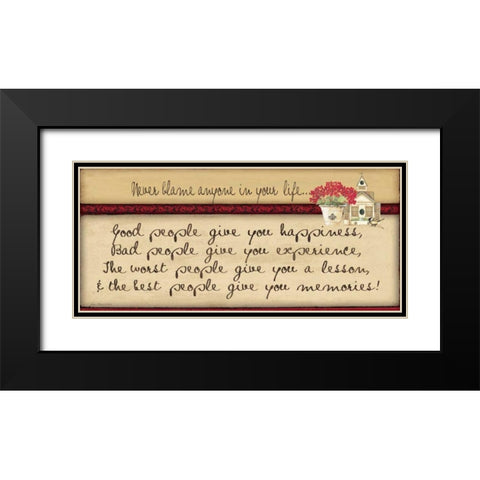 Never Blame Black Modern Wood Framed Art Print with Double Matting by Moulton, Jo