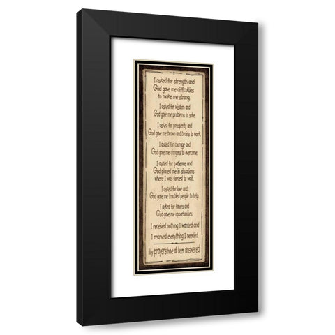 Answered Prayers Black Modern Wood Framed Art Print with Double Matting by Moulton, Jo