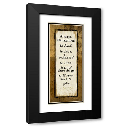 Always Remember Black Modern Wood Framed Art Print with Double Matting by Pugh, Jennifer