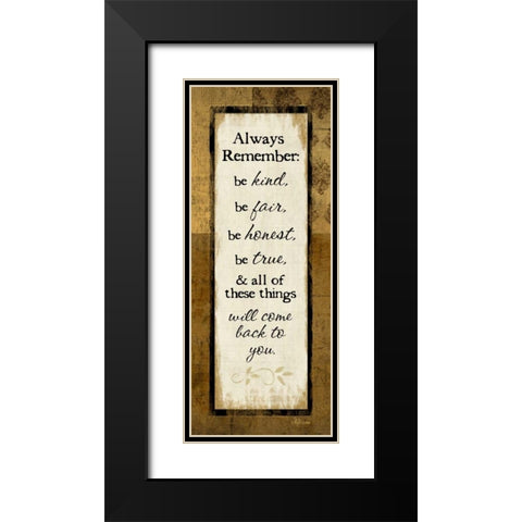 Always Remember Black Modern Wood Framed Art Print with Double Matting by Pugh, Jennifer