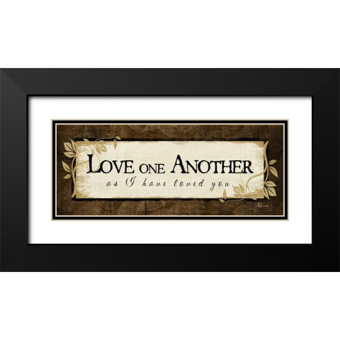 Love One Another Black Modern Wood Framed Art Print with Double Matting by Pugh, Jennifer