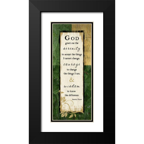 God Grant Me the Serenity Black Modern Wood Framed Art Print with Double Matting by Pugh, Jennifer