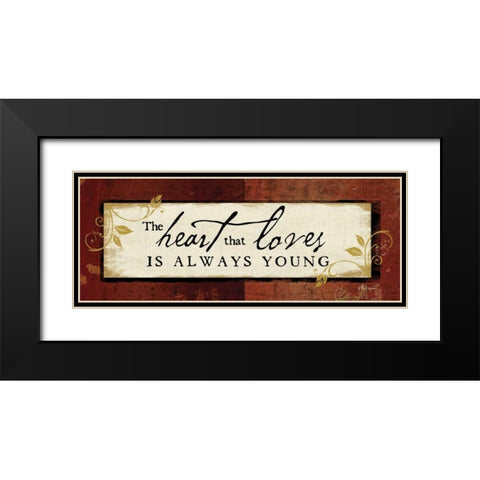 The Heart That Loves Black Modern Wood Framed Art Print with Double Matting by Pugh, Jennifer