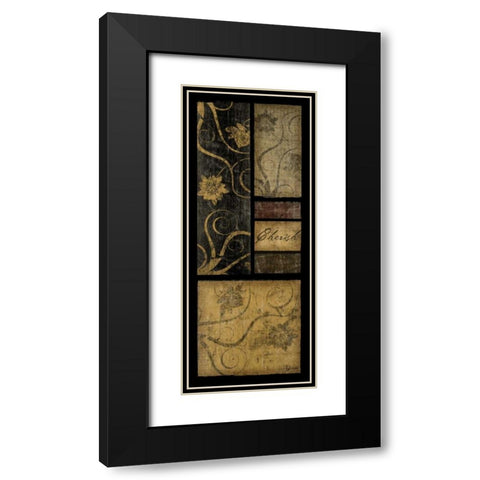 Cherish Black Modern Wood Framed Art Print with Double Matting by Pugh, Jennifer