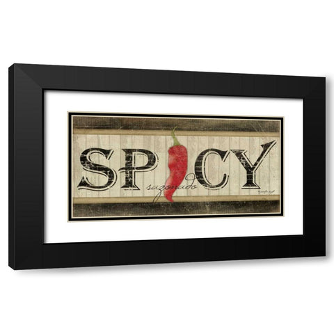 Spicy Black Modern Wood Framed Art Print with Double Matting by Pugh, Jennifer